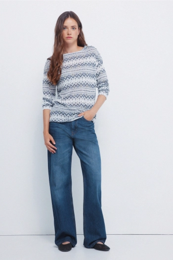 Футболка с длинным рукавом и принтом