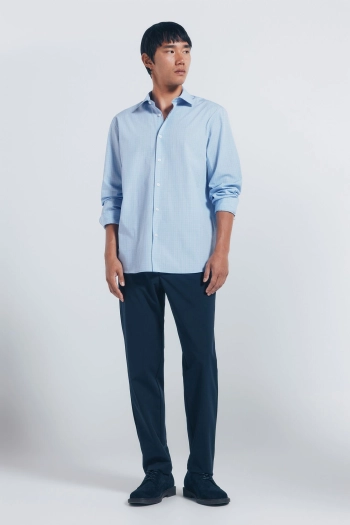 Поплінова сорочка в клітинку