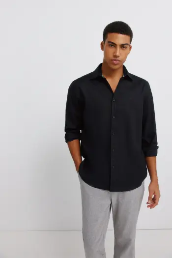 Фактурные брюки из льна comfort slim fit