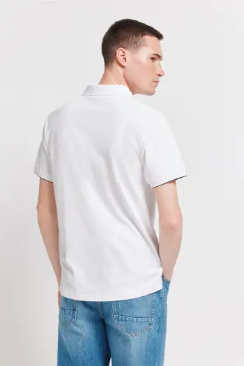 Поло піке Slim Fit з контрастними манжетами