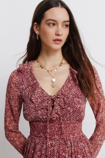 Платье миди с принтом