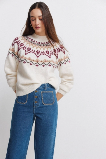 Широкі джинси з накладними кишенями