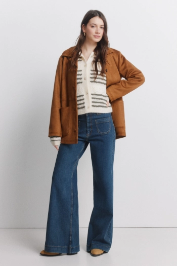 Смугастий кардиган pointelle