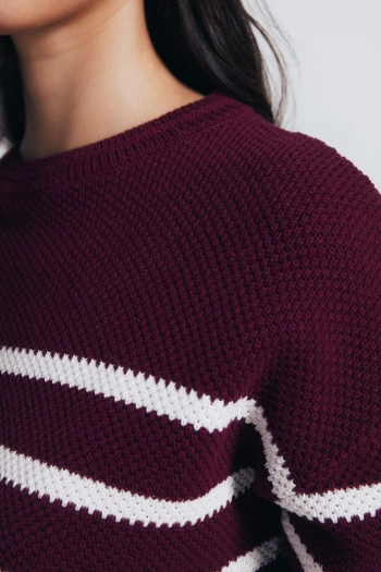 Хлопковый джемпер в полоску