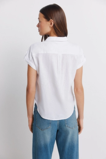 Лляна сорочка з коротким рукавом