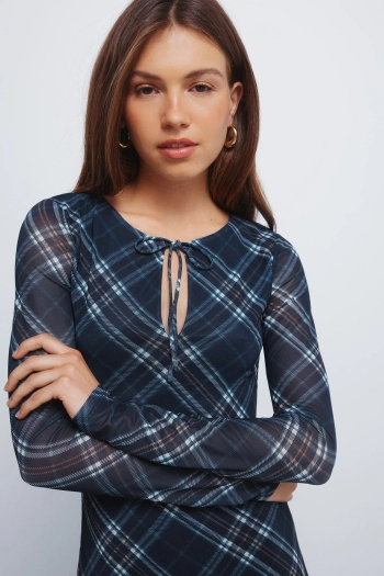 Сукня-міді з шифону в клітинку