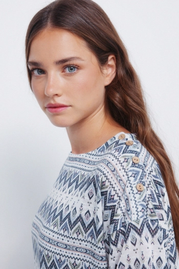 Футболка с длинным рукавом и принтом