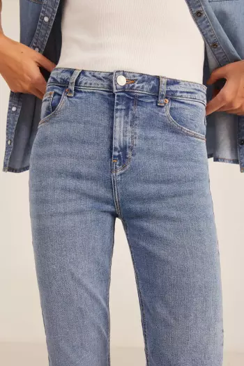 Расклешенные джинсы boot-cut из экологической ткани