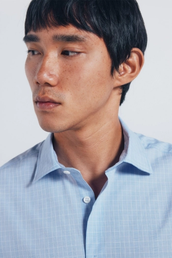 Поплінова сорочка в клітинку