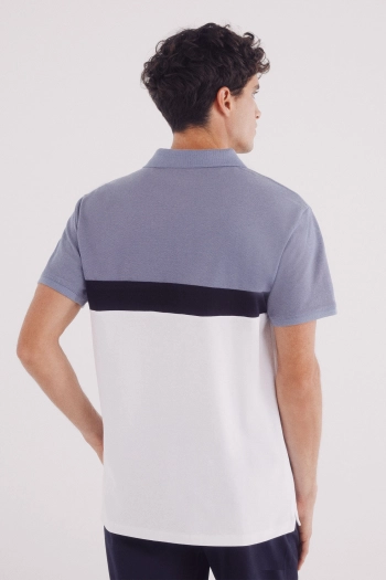 Футболка-поло Slim fit колор-блок