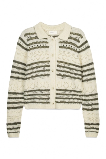Смугастий кардиган pointelle