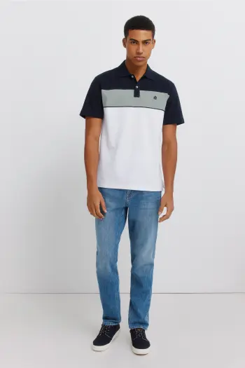 Поло пике в стиле колор-блок slim fit
