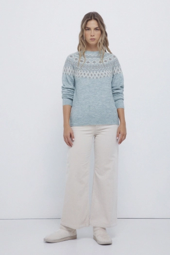 Джемпер з жакардовим принтом