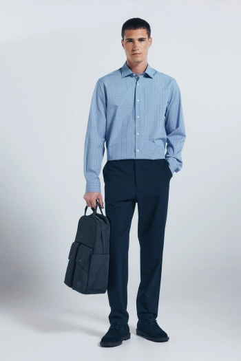 Поплінова сорочка в клітинку