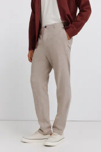 Фактурные брюки из льна comfort slim fit