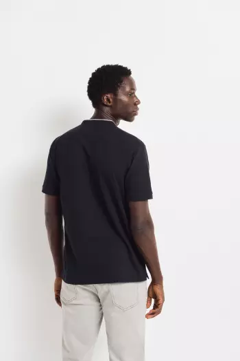 Футболка-поло з тканини піке крою Regular fit з коміром-стійкою