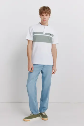 Поло з піке зі стоячим коміром slim fit