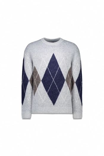 Фактурный джемпер с ромбами