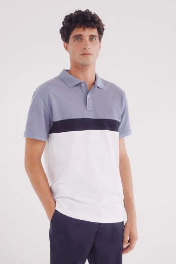 Футболка-поло Slim fit колор-блок