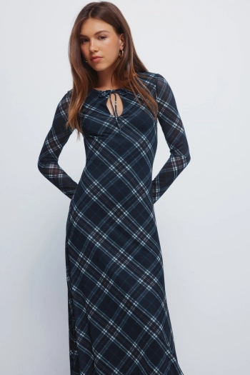 Сукня-міді з шифону в клітинку