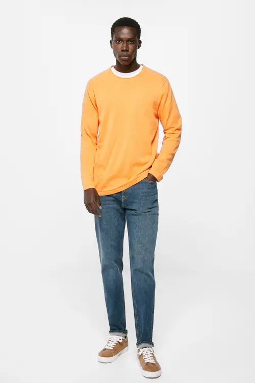 Легкі джинси крою slim fit середньо-темного кольору в зелено-блакитних кольорах