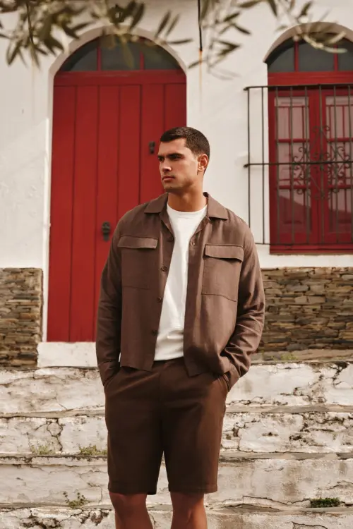 Лляні шорти-бермуди Slim fit