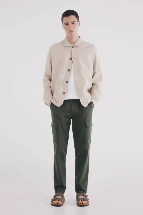 Лляні штани-карго Slim fit
