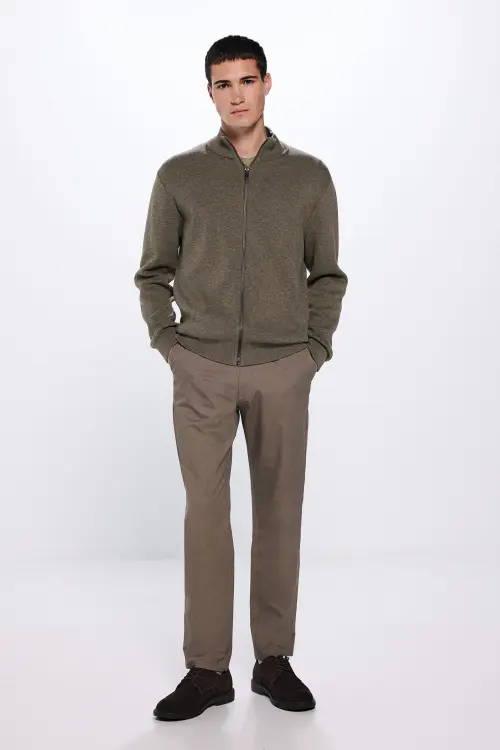 Штани-чінос з мікропринтом Slim fit