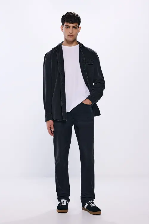 Джинси Regular fit чорного кольору